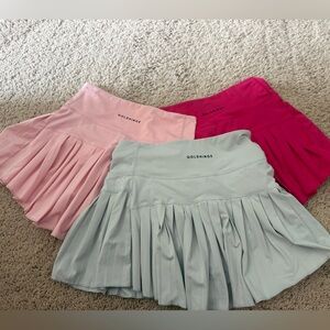 Goldhinge women’s  Pleated Skirt - Pink, Light Blue, and Fuchsia